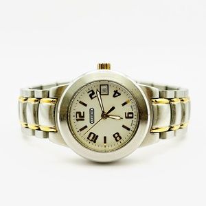 ❌SOLD❌ Coach 0190 Swiss Made Two Tone Stainless Steel Ladies Watch - New Battery